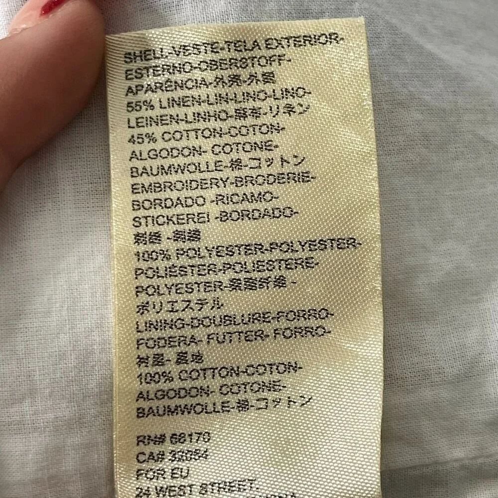 Anthropologie Quincy Embroidered Eyelet Button Fly Pencil Skirt 2 Spring Boho - Picture 9 of 10